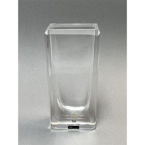 Edenfalk Skruf Swedish Lead Crystal 6.5" Vase Rare Vintage Etched Signed Stamped